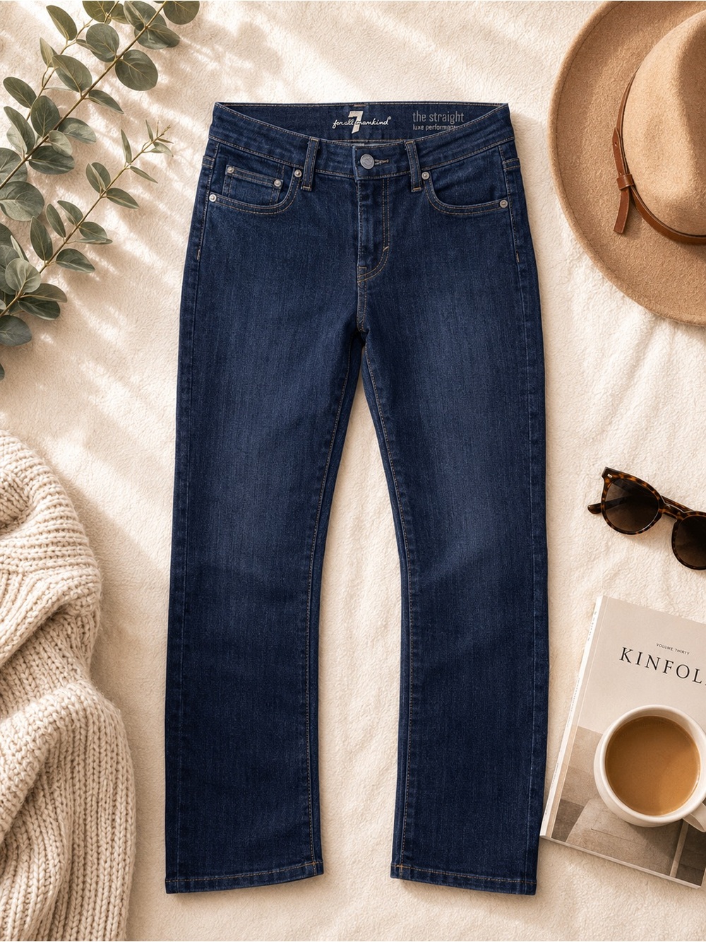 7 For All Mankind Jeans 32 Straight Leg Luxe Performance Stretch Denim